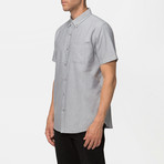 Uncle Short Sleeve Oxford Button Down Shirt // Charcoal (S)