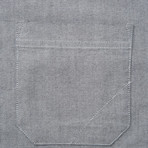 Uncle Short Sleeve Oxford Button Down Shirt // Charcoal (S)