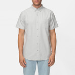 Uncle Short Sleeve Oxford Button Down Shirt // Light Gray (M)