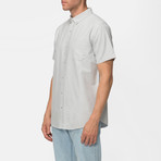 Uncle Short Sleeve Oxford Button Down Shirt // Light Gray (M)