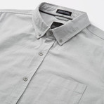 Uncle Short Sleeve Oxford Button Down Shirt // Light Gray (M)