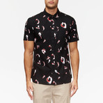 Porter Short Sleeve Printed Button Up Shirt // Black Oil (S)