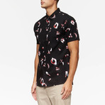 Porter Short Sleeve Printed Button Up Shirt // Black Oil (S)