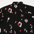 Porter Short Sleeve Printed Button Up Shirt // Black Oil (S)