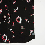 Porter Short Sleeve Printed Button Up Shirt // Black Oil (S)