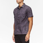 Villa Palms Short Sleeve Button Up Shirt // Faded Purple Palms (S)