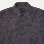 Villa Palms Short Sleeve Button Up Shirt // Faded Purple Palms (S)