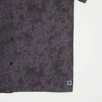 Villa Palms Short Sleeve Button Up Shirt // Faded Purple Palms (S)