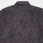 Villa Palms Short Sleeve Button Up Shirt // Faded Purple Palms (S)