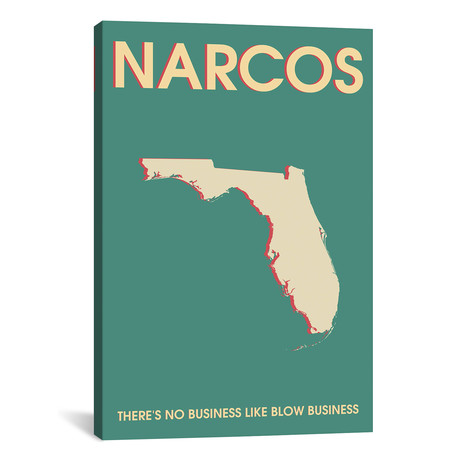 Narcos // Minimalist Poster (26"W x 18"H x 0.75"D)