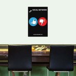 The Social Network // Alternative Minimalist Poster (26"W x 18"H x 0.75"D)