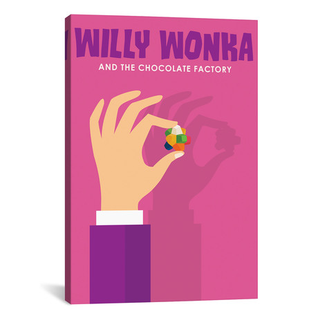 Willy Wonka + The Chocolate Factory // Minimalist Poster (26"W x 18"H x 0.75"D)