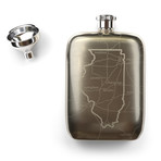 Illinois State Flask // Stainless Steel