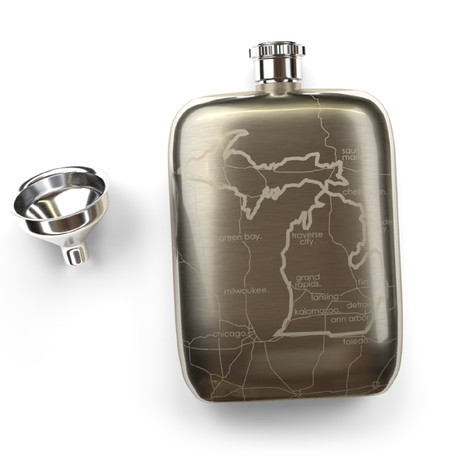 Michigan State Flask // Stainless Steel