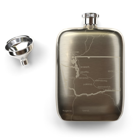 Washington State Flask // Stainless Steel
