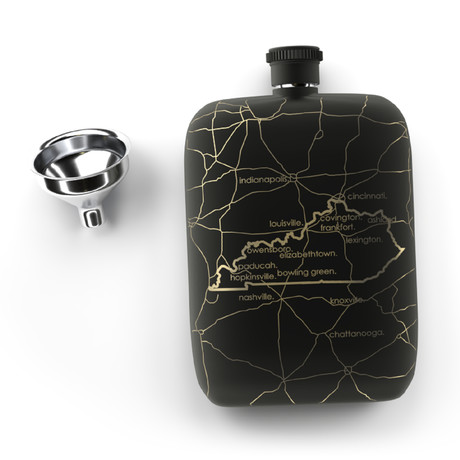 Kentucky State Flask // Matte Black