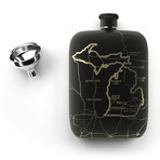 Michigan State Flask // Matte Black