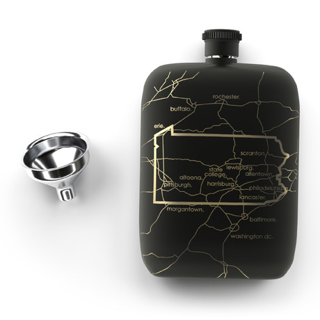 Pennsylvania State Flask // Matte Black