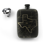 Texas State Flask // Matte Black