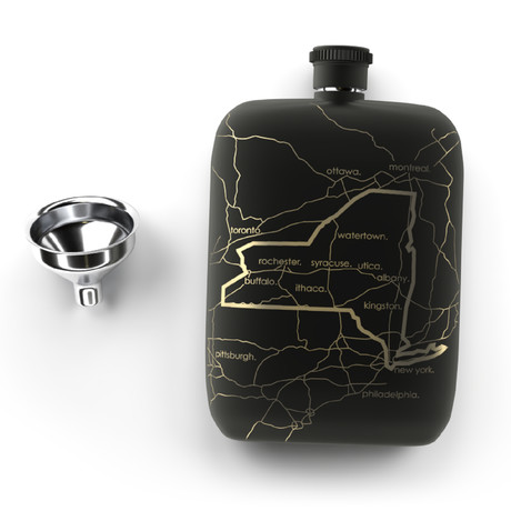 New York State Flask // Matte Black