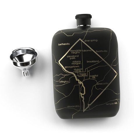 Washington DC Flask // Matte Black