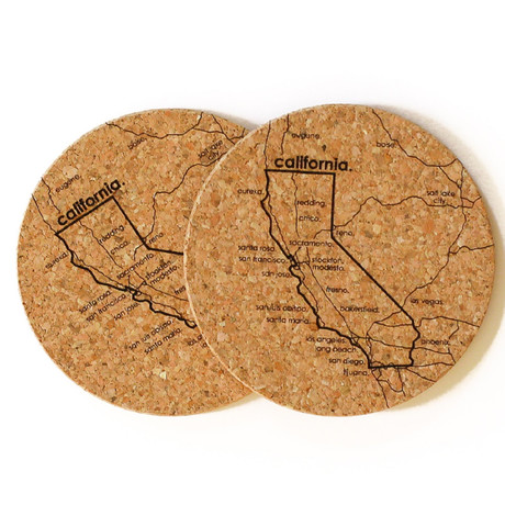 California // Cork Coaster // Set of 4