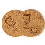 California // Cork Coaster // Set of 4