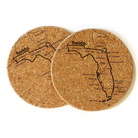 Florida // Cork Coaster // Set of 4