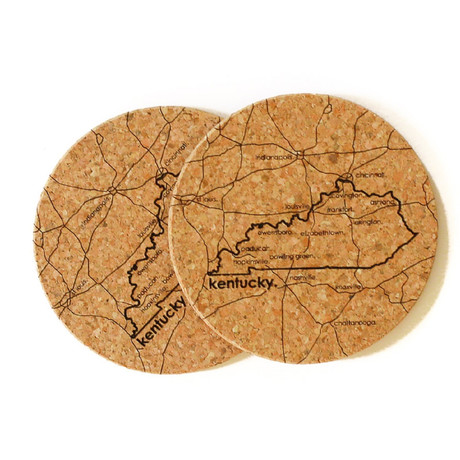 Kentucky // Cork Coaster // Set of 4