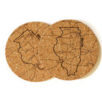 Illinois // Cork Coaster // Set of 4