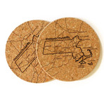 Massachusetts // Cork Coaster // Set of 4