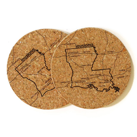 Louisiana // Cork Coaster // Set of 4