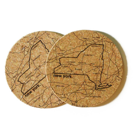 New York // Cork Coaster // Set of 4