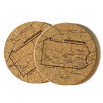 Pennsylvania // Cork Coaster // Set of 4