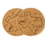 Texas // Cork Coaster // Set of 4