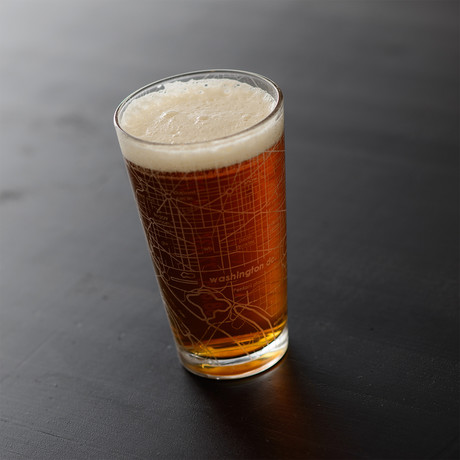 Washington DC City Map Pint Glass // Set of 2