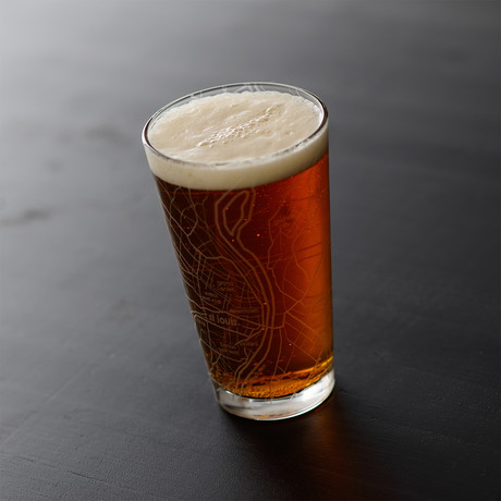 St. Louis City Map Pint Glass // Set of 2
