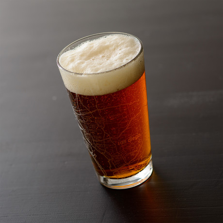 San Diego City Map Pint Glass // Set of 2
