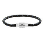 Geometric Rondelle Cord Bracelet // Blue + Black