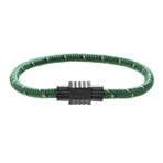 IP Green Corded Geometric Rondelle Bracelet // Black