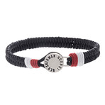 Woven Cord Bracelet // Black + White + Red