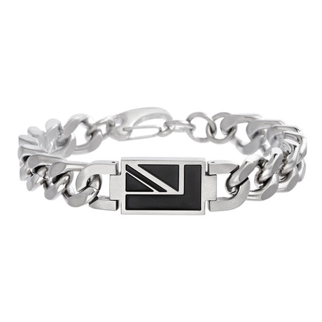 Geometry Curb Chain Bracelet // Silver Tone
