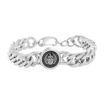 Owl Station Curb Chain Bracelet // Silver Tone