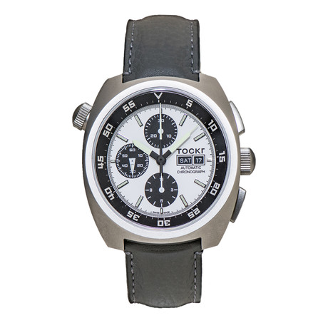 TOCKR Air Defender Panda Beadblasted Chronograph Automatic // AD1SSBB.05.LS