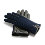 Wool Gloves // Dark Blue + Black (M)