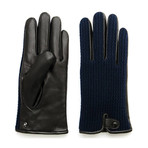 Wool Gloves // Dark Blue + Black (M)