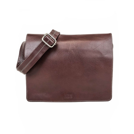SubUrban Leather Laptop Messenger Bag 12″ // Burgundy