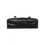 Coarse Leather Messenger Bag // Black + Antique Brown