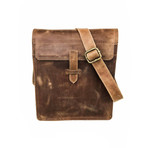 Full Grain Leather Messenger Bag // Small // Distressed