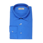 Canali // Patterned Slim Fit Shirt // Blue (S)